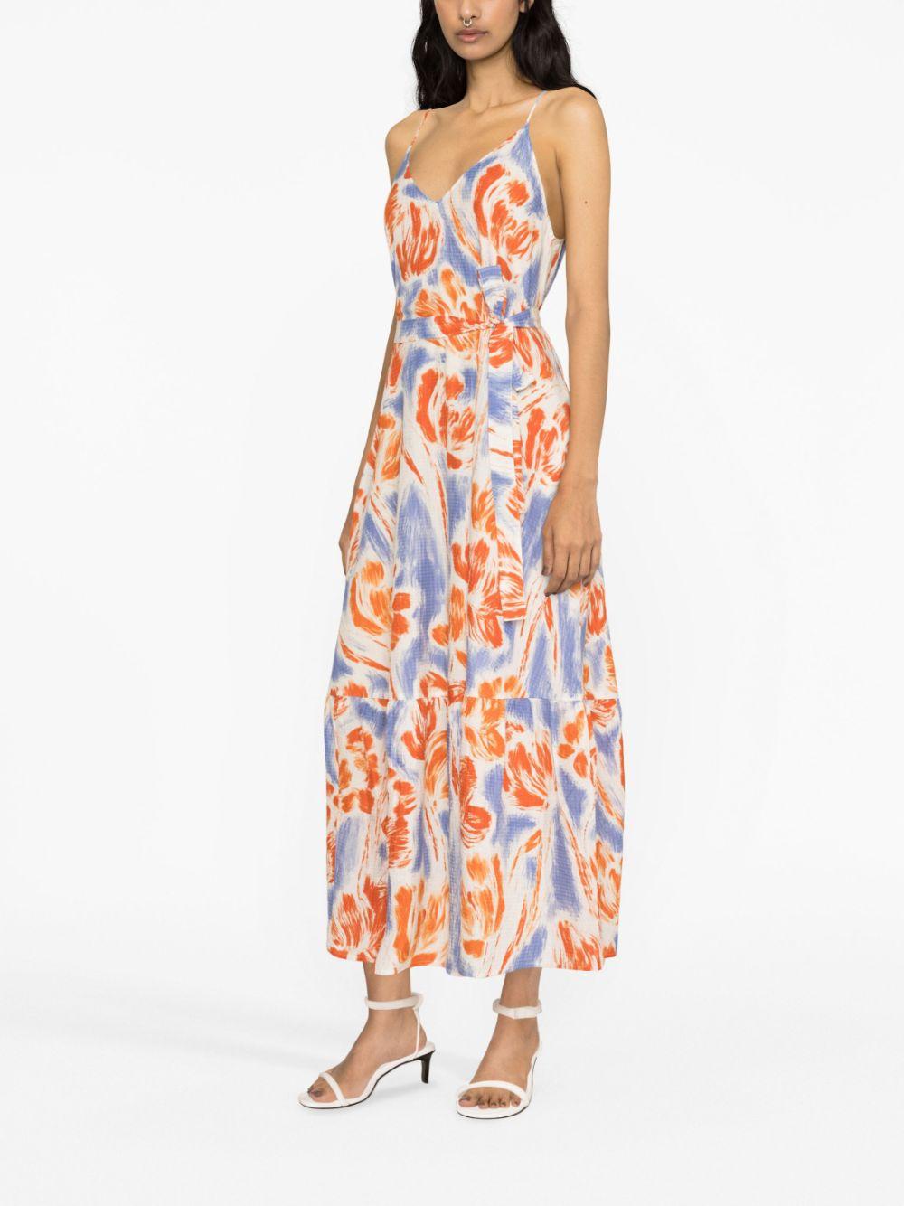 floral print V-neck maxidress