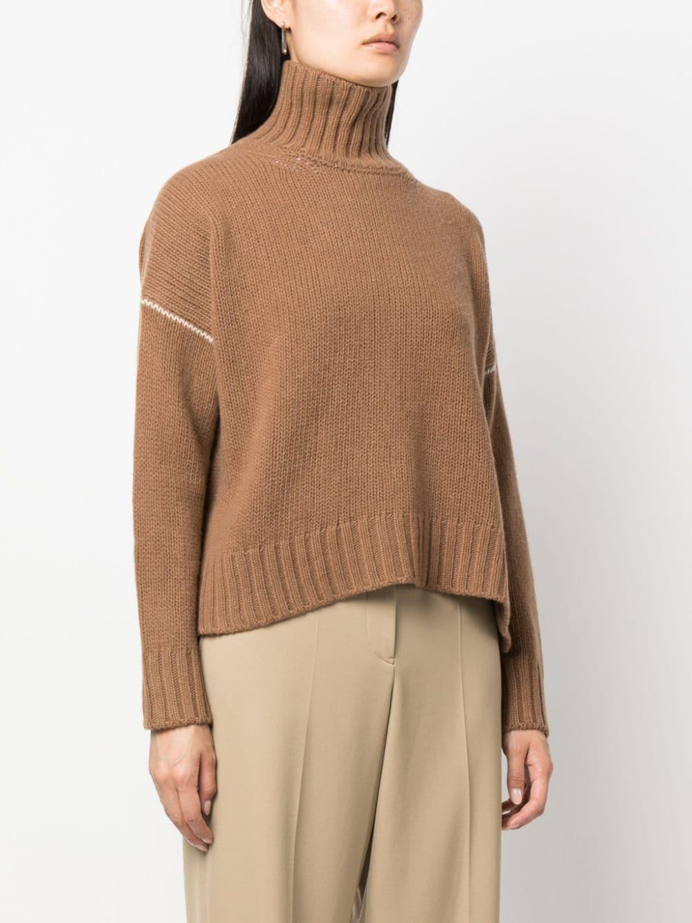 Wool Cable` Turtleneck