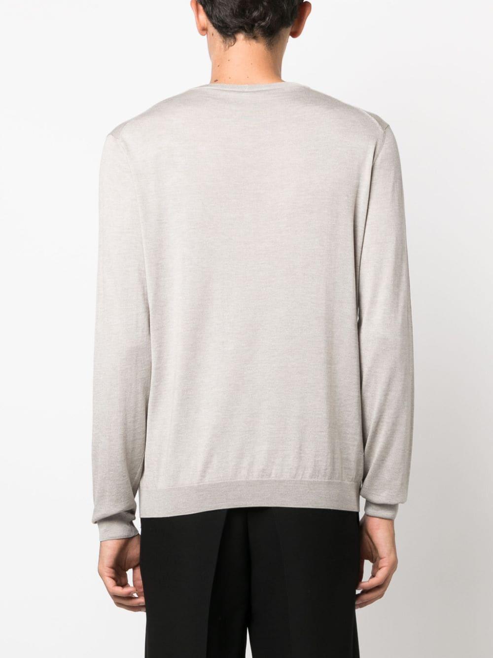 crew-neck silk-cotton jumper