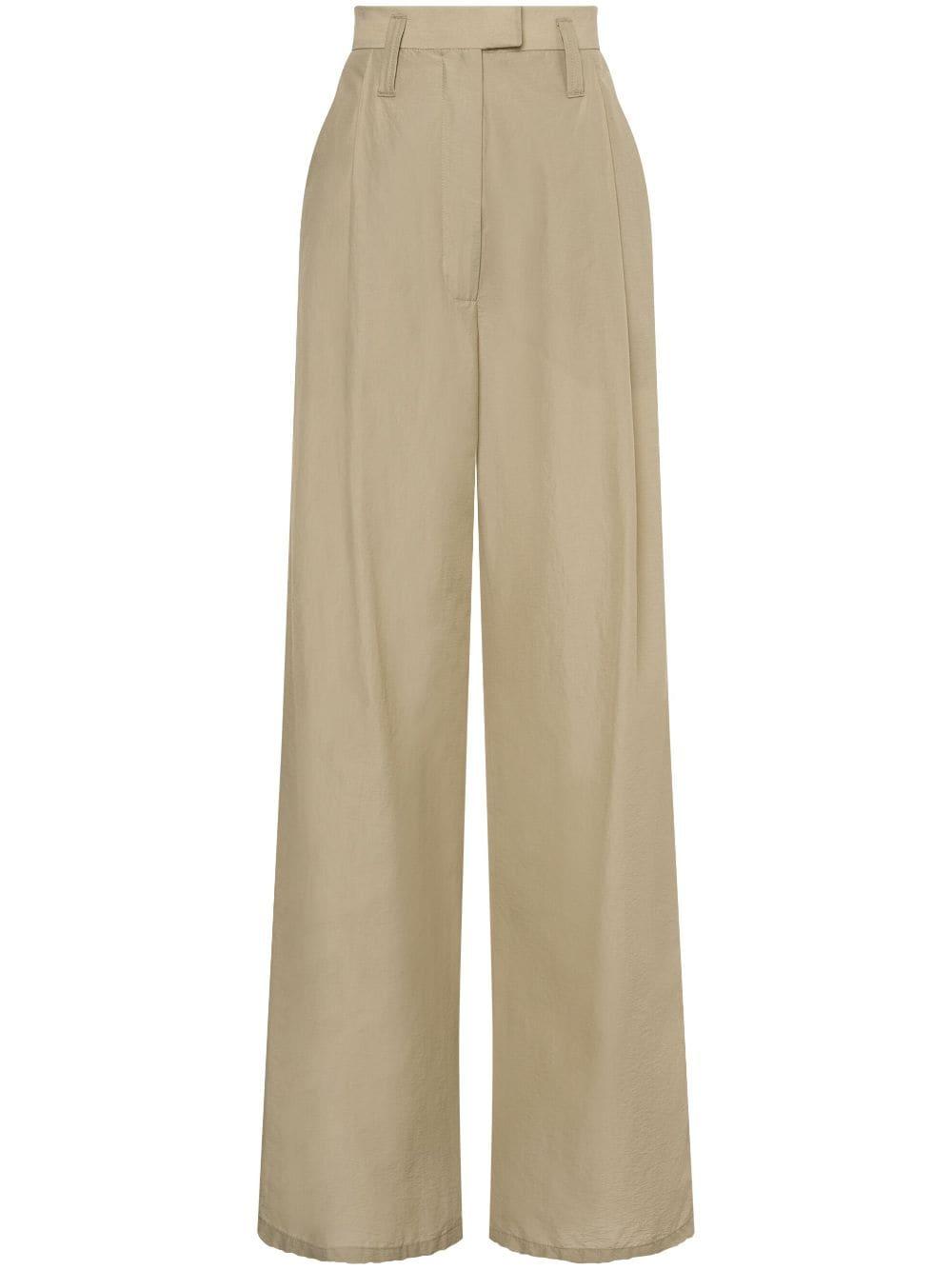 high-waist wide-leg trousers