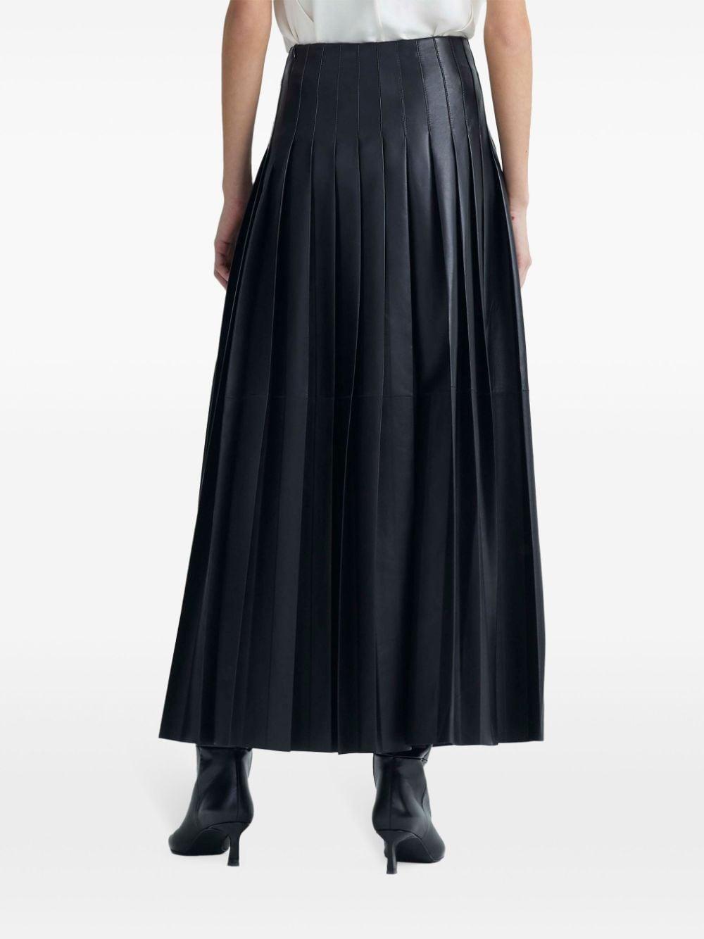 Frankie leather midi skirt