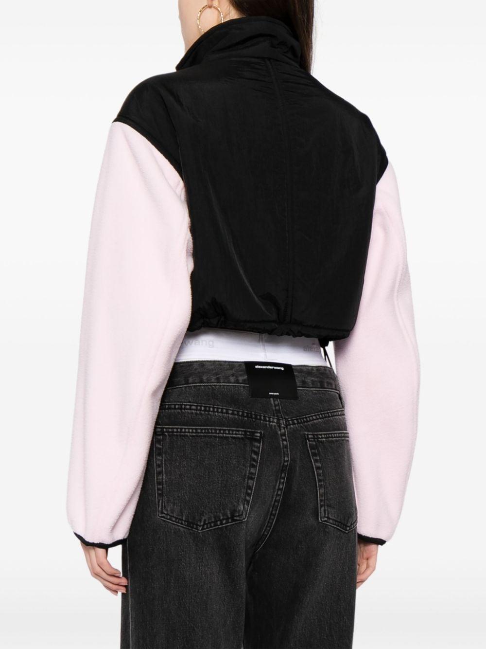 panelled zip-up cropped jacket