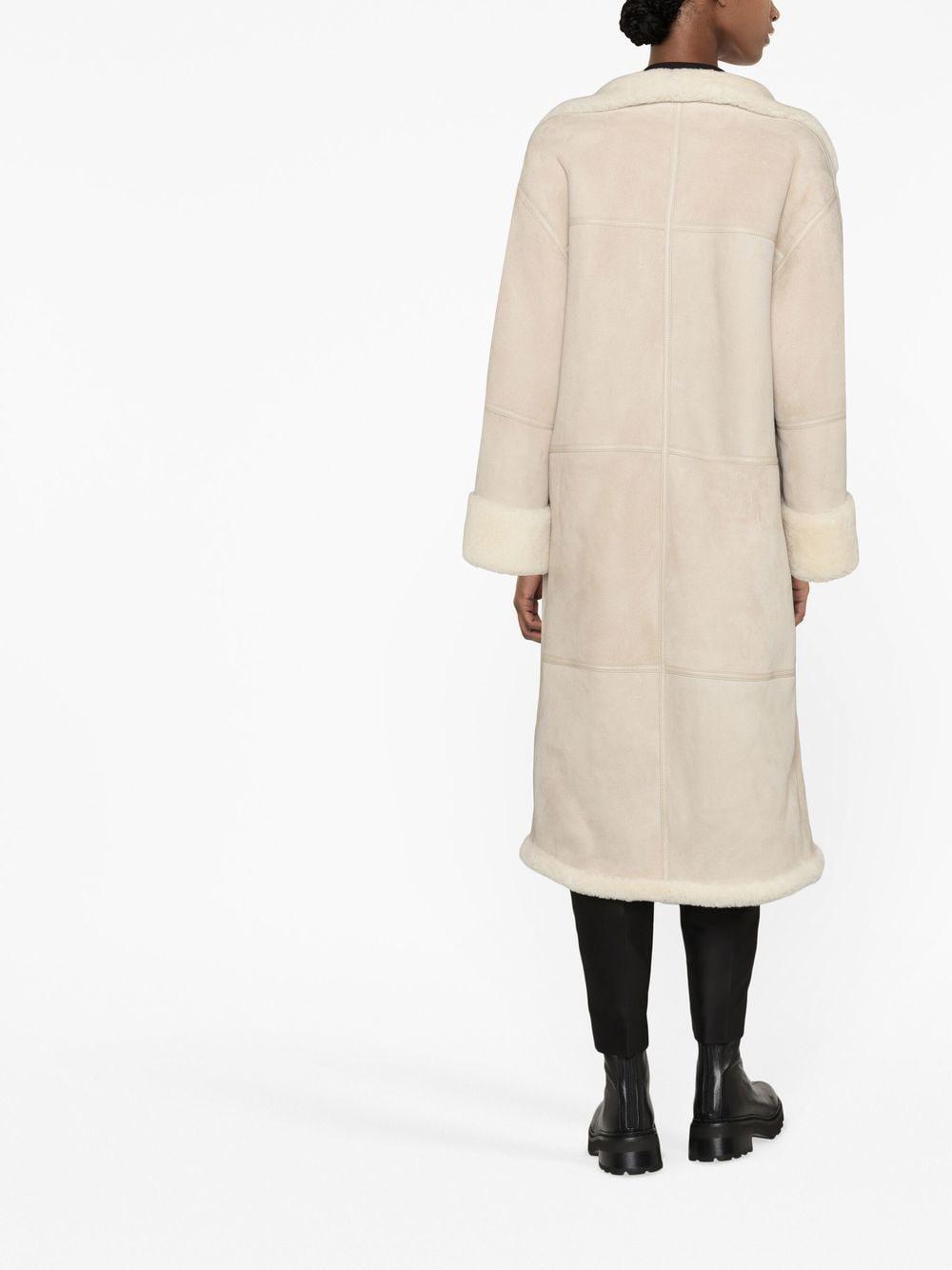 shearling midi coat