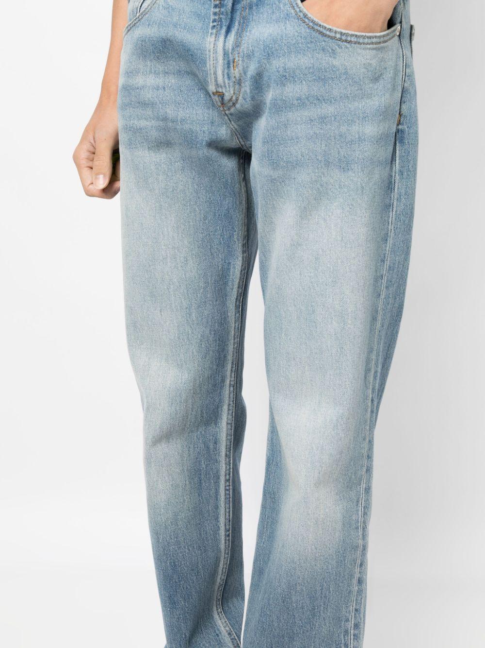 mid-rise straight-leg jeans