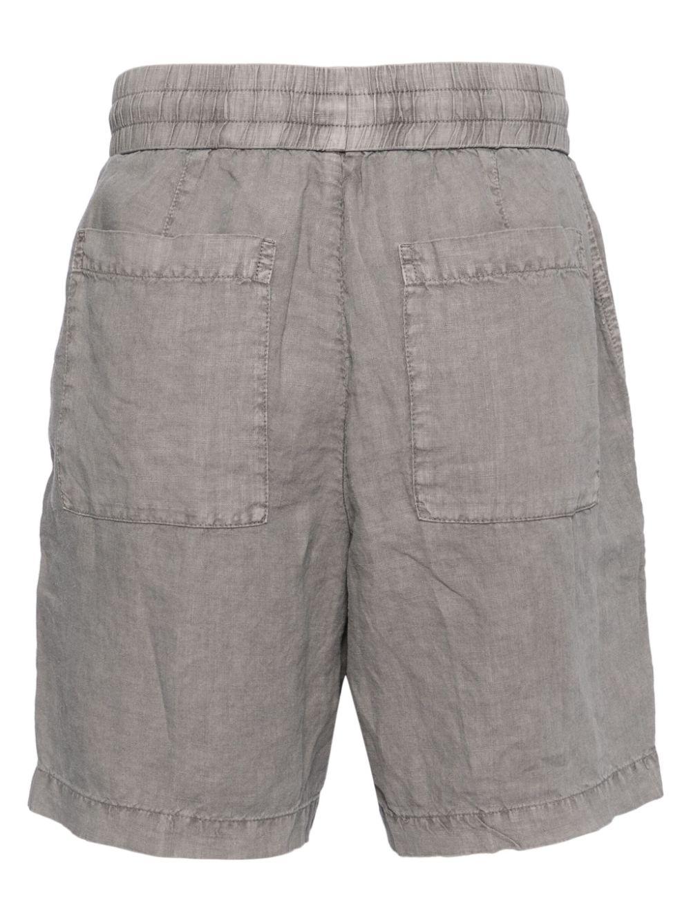 straight-leg linen shorts