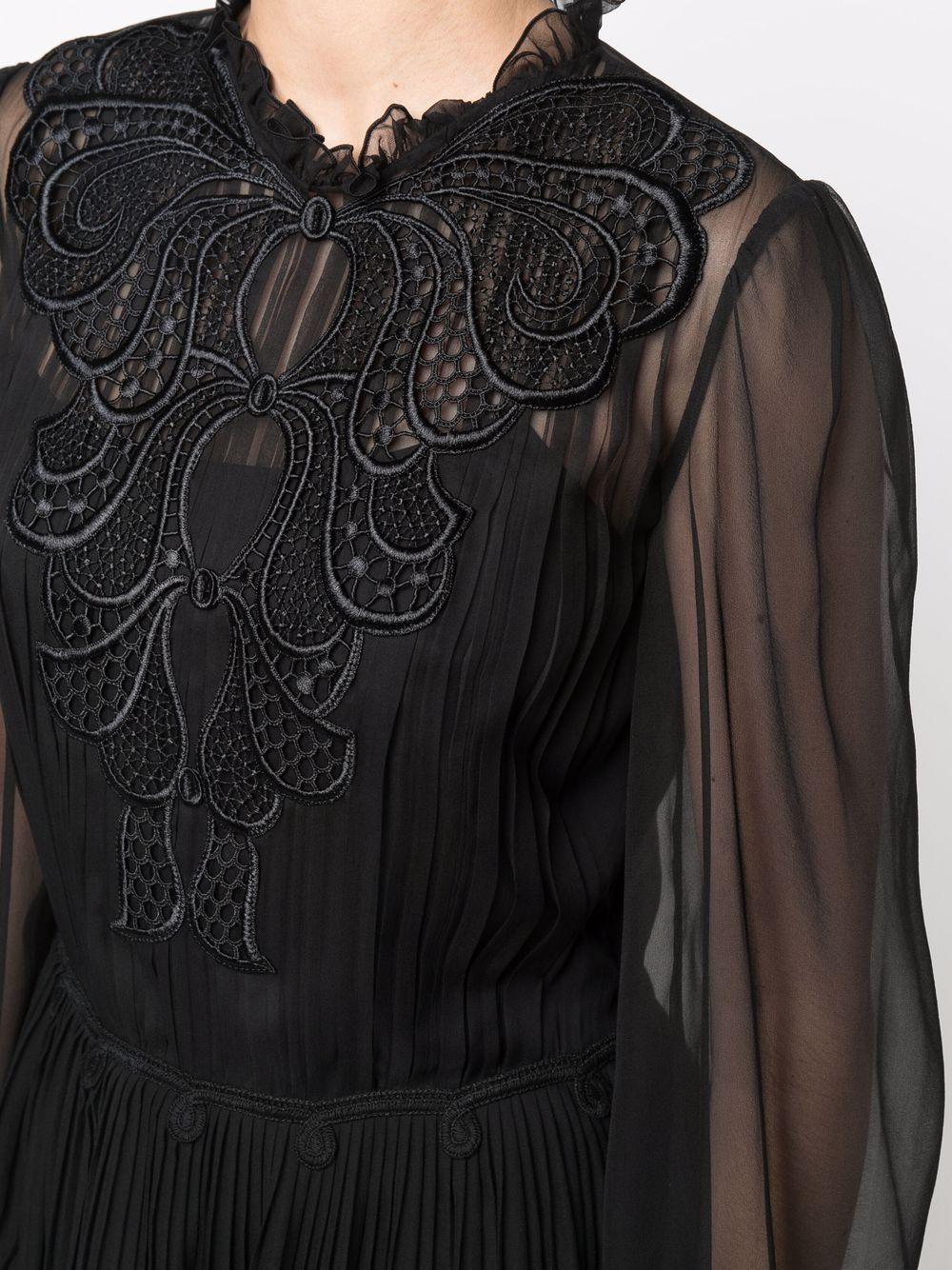 sheer lace detail dress