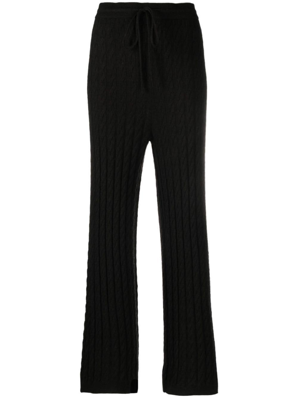 cable-knit straight-leg trousers