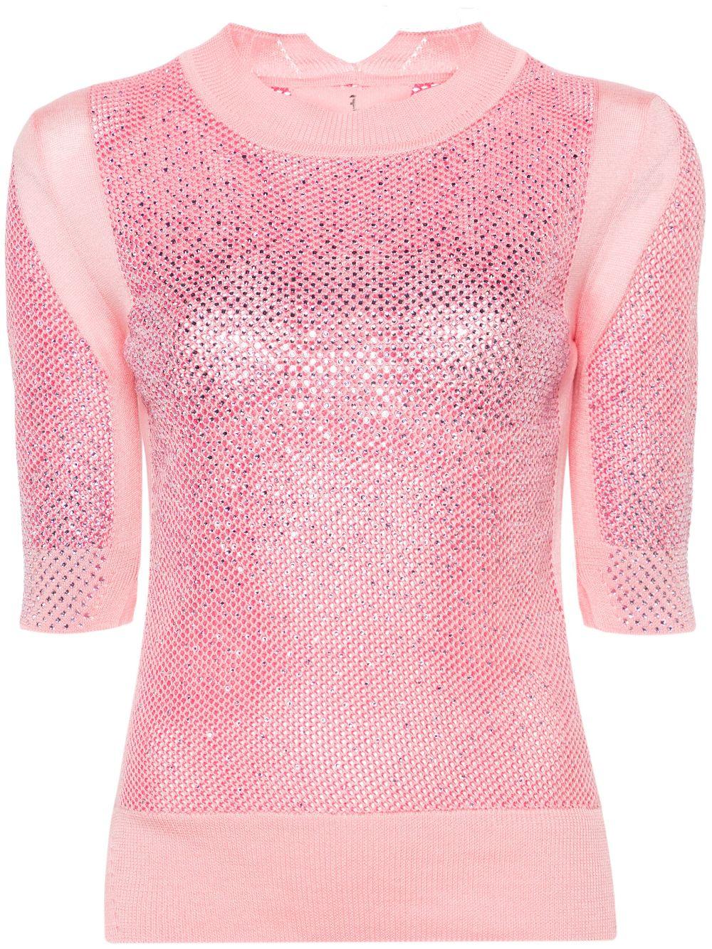 crystal-embellished cotton top