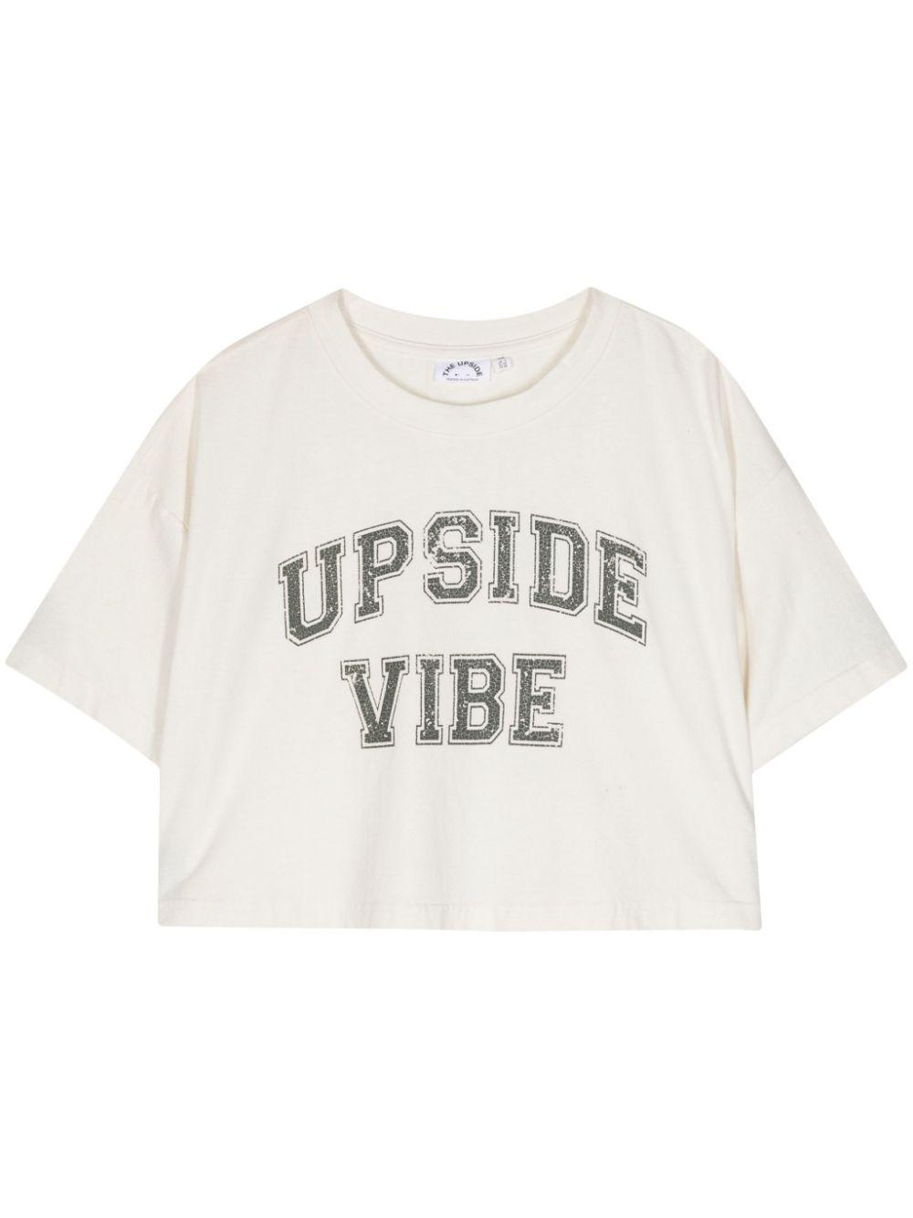 logo-print cropped T-shirt