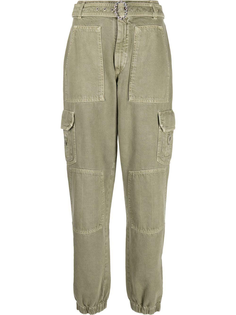 high-waisted cargo trousers