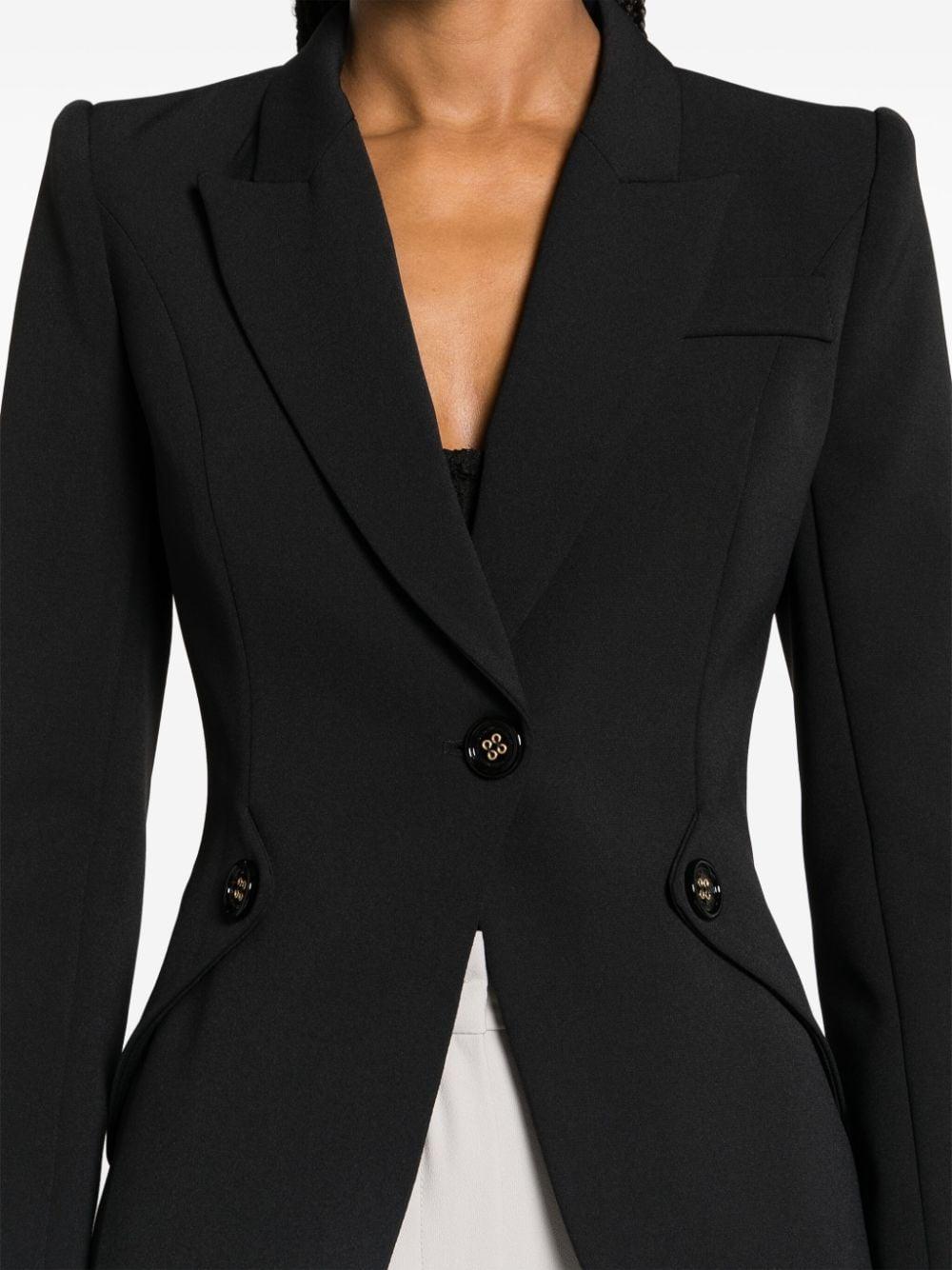 single-breasted crepe blazer