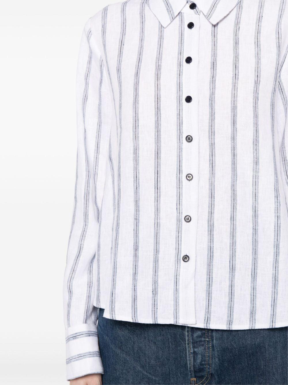 Sky stripe-print linen shirt