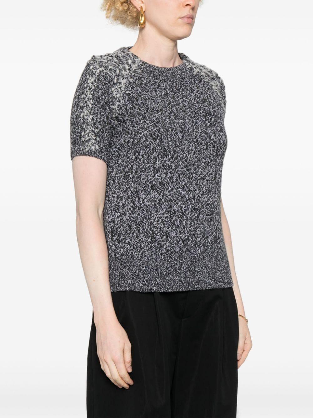 crew-neck wool-blend top