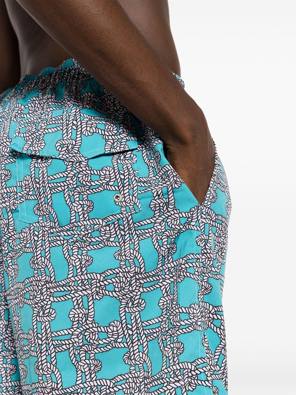 knot-print swim shorts