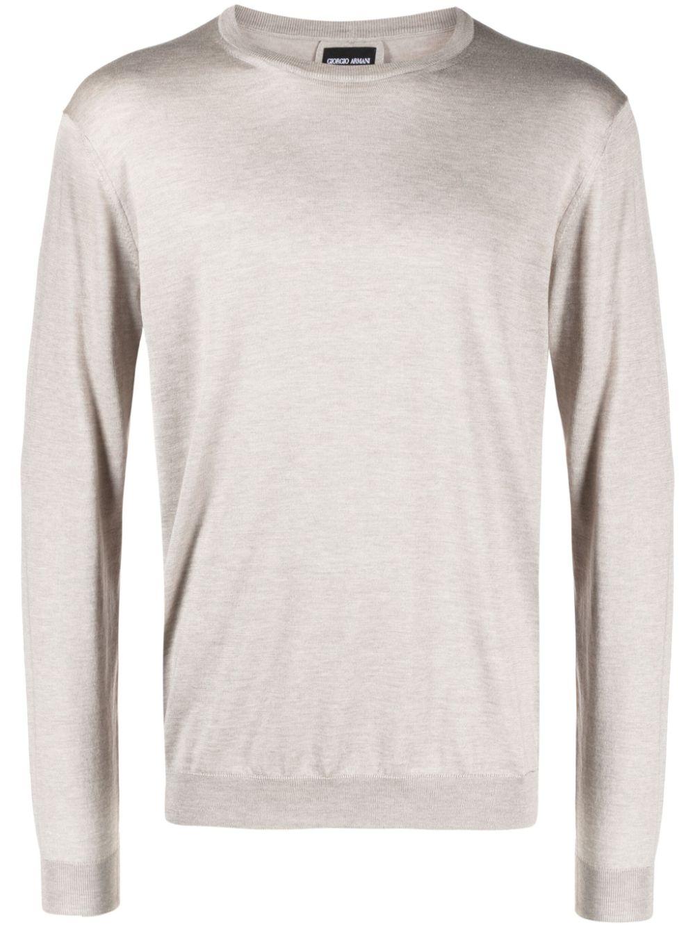 crew-neck silk-cotton jumper