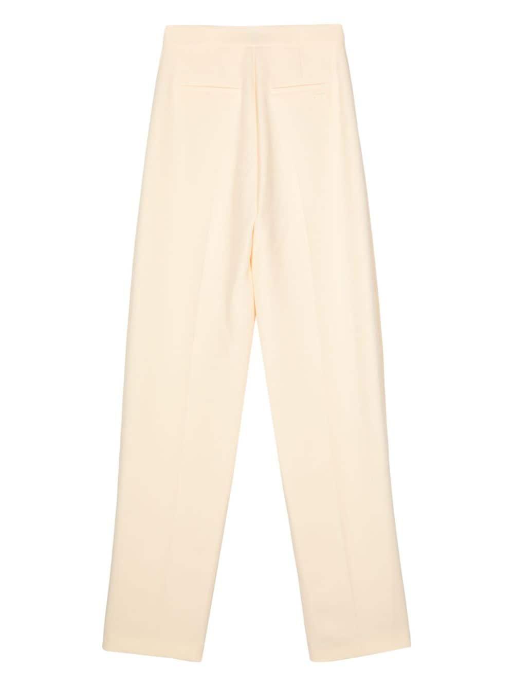 crepe pressed-crease tapered trousers