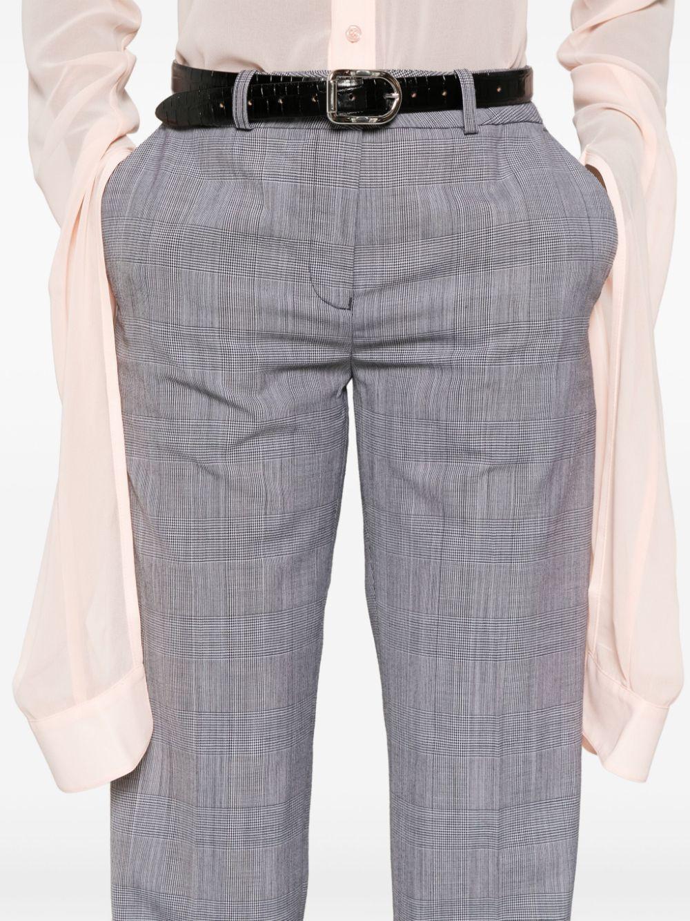 check-pattern tailored trousers