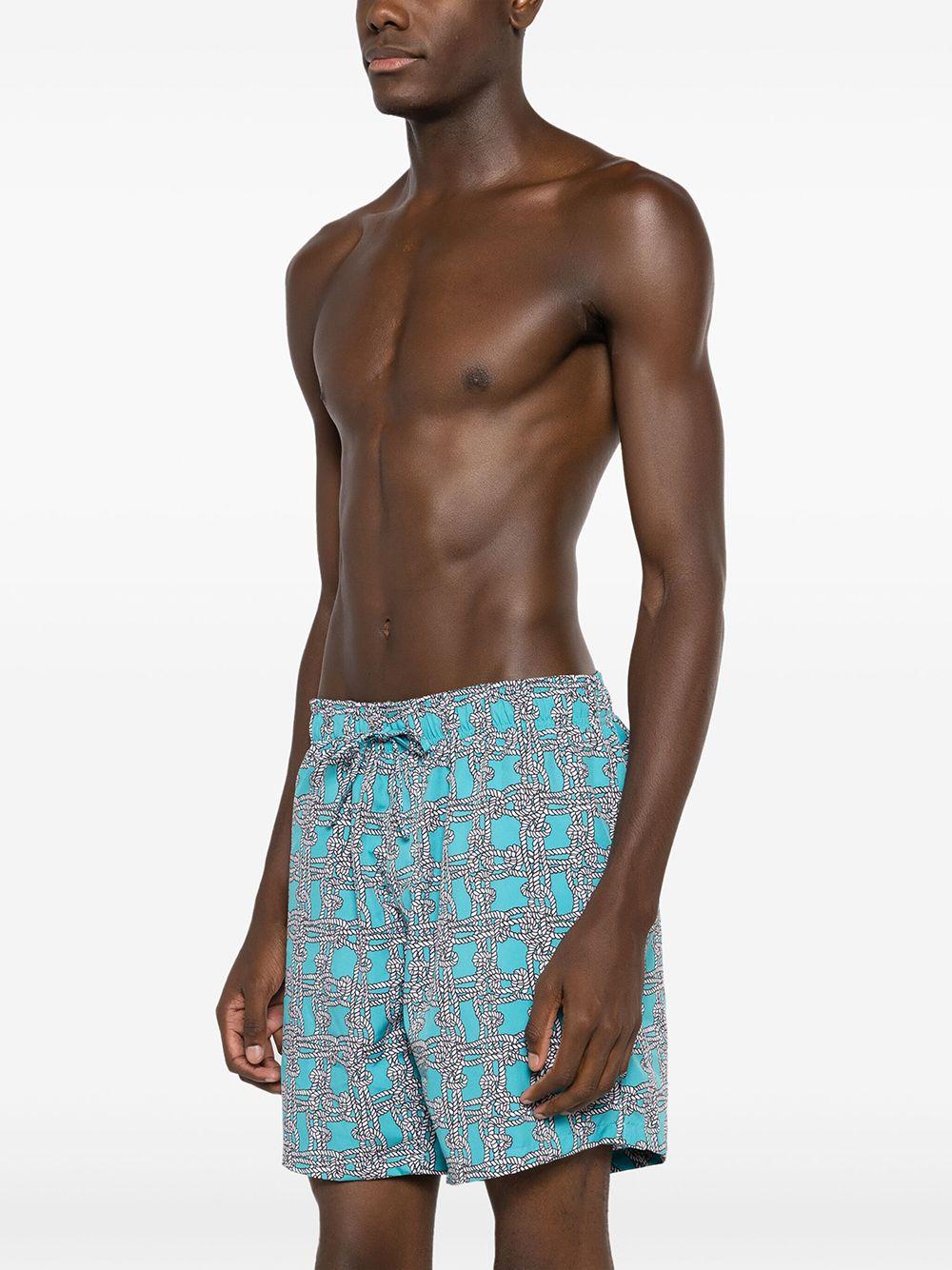 knot-print swim shorts