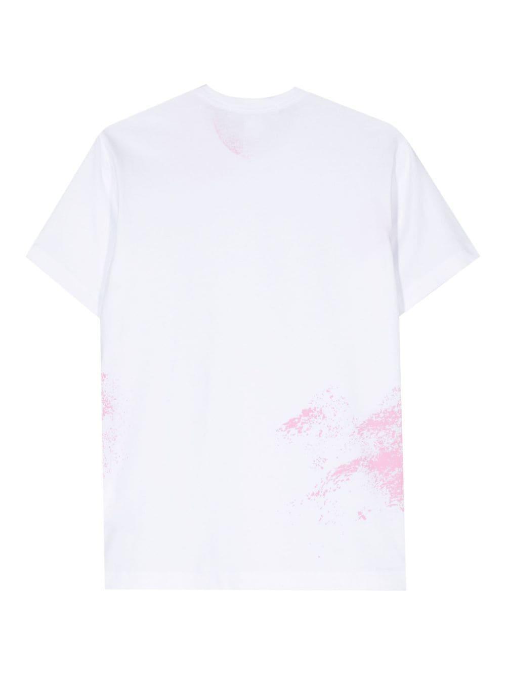 paint splatter-detail cotton T-shirt