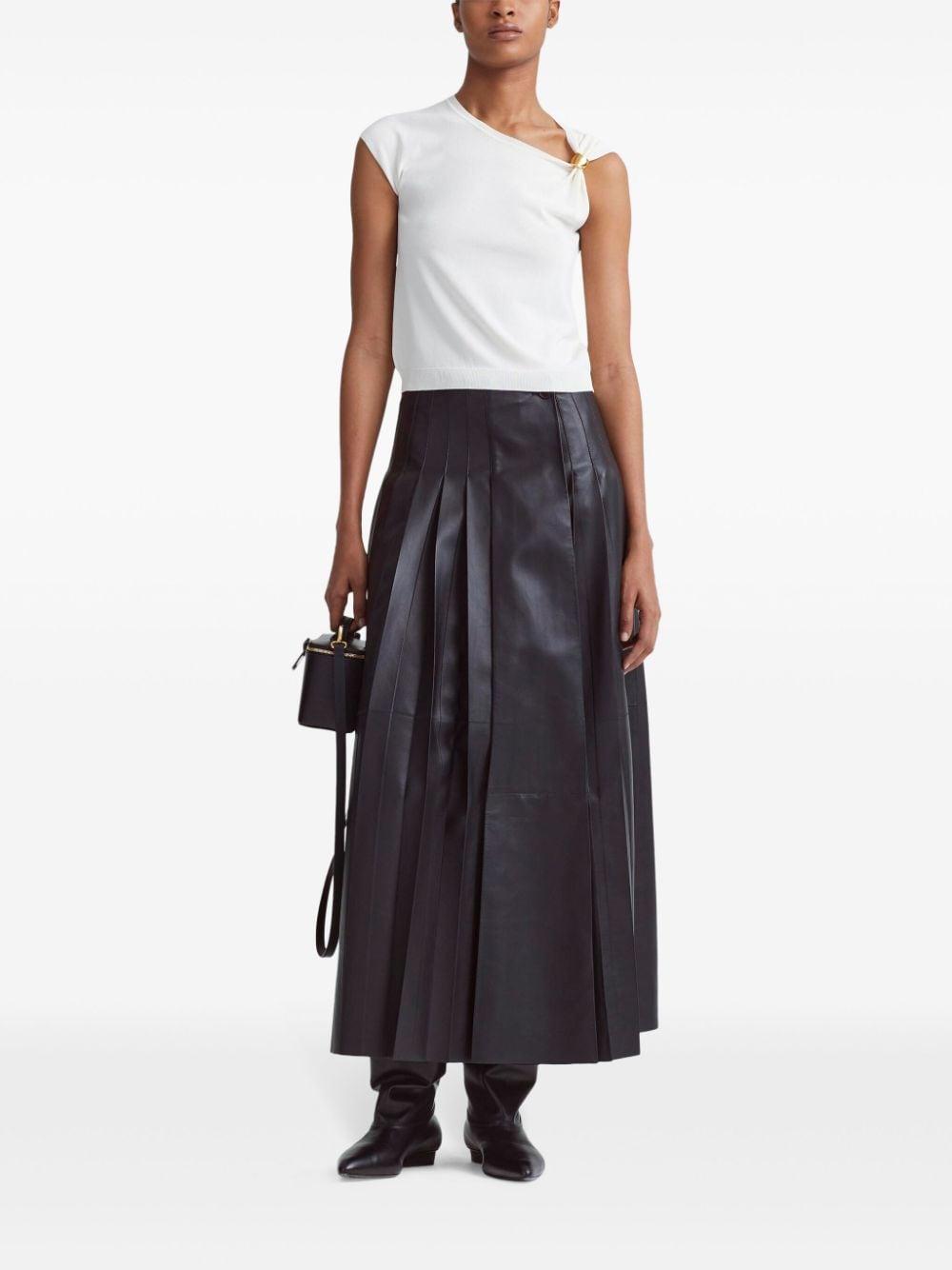 Frankie leather midi skirt