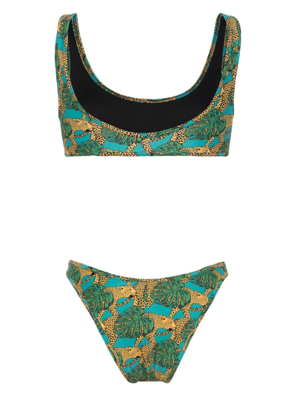 Coolio Jungle Fever-print bikini set