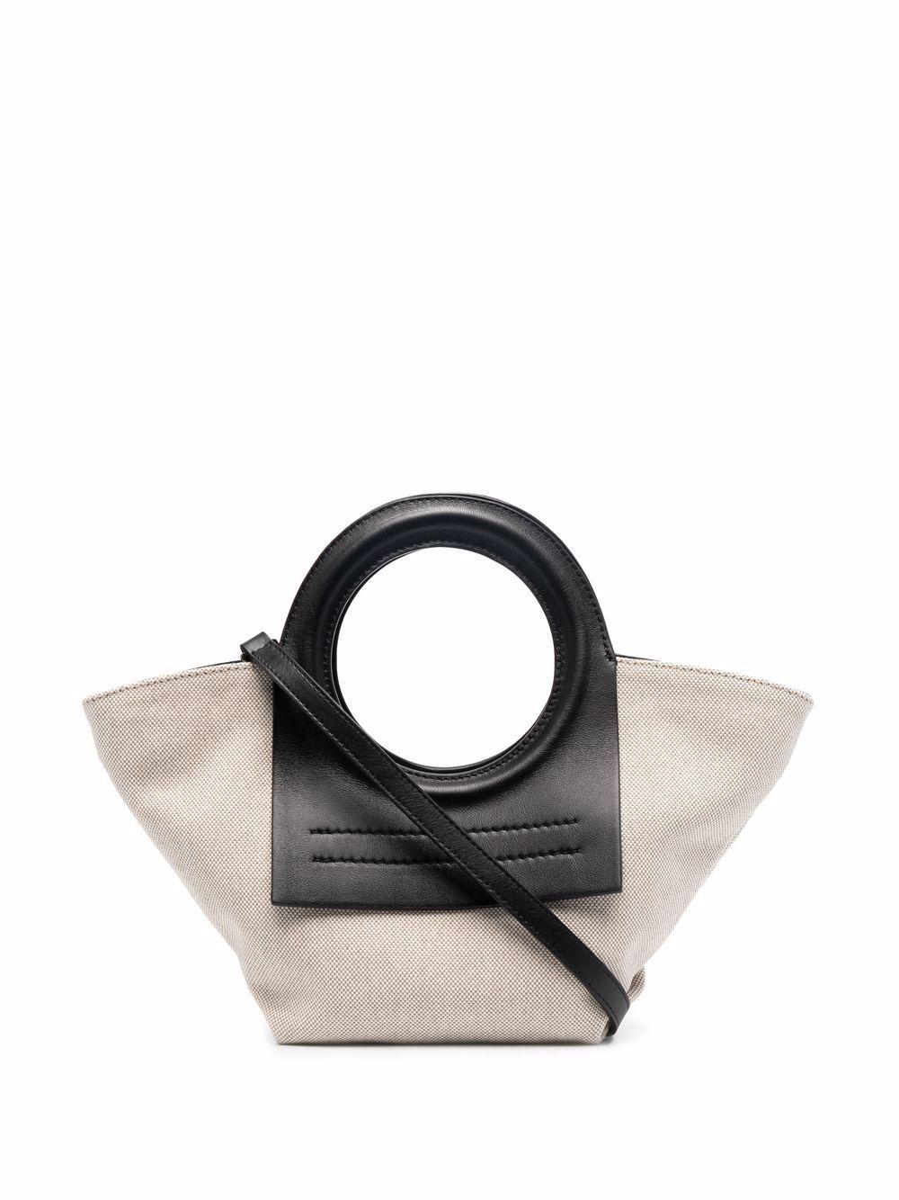 contrast-trimmed tote bag