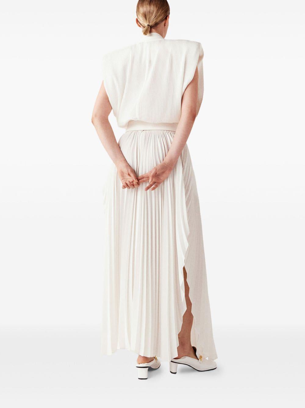 pleated mid-rise maxi skirt