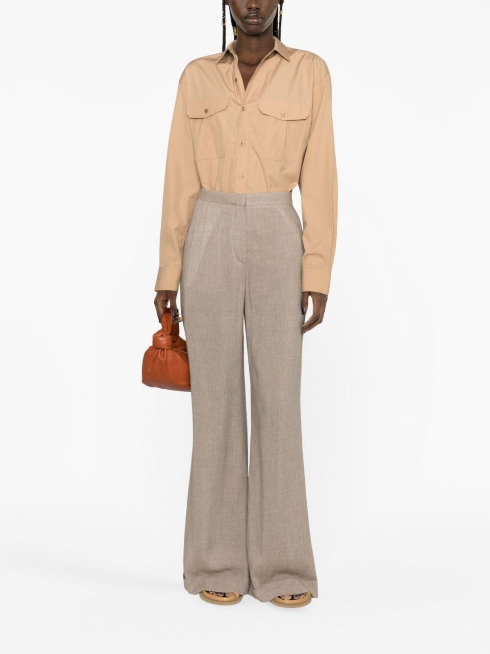 wide-leg tailored trousers