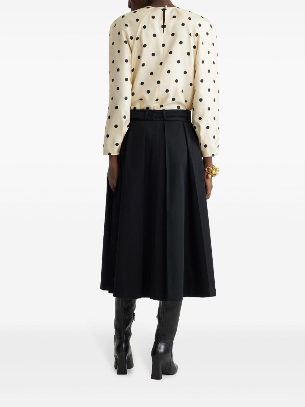 polka-dot blouse