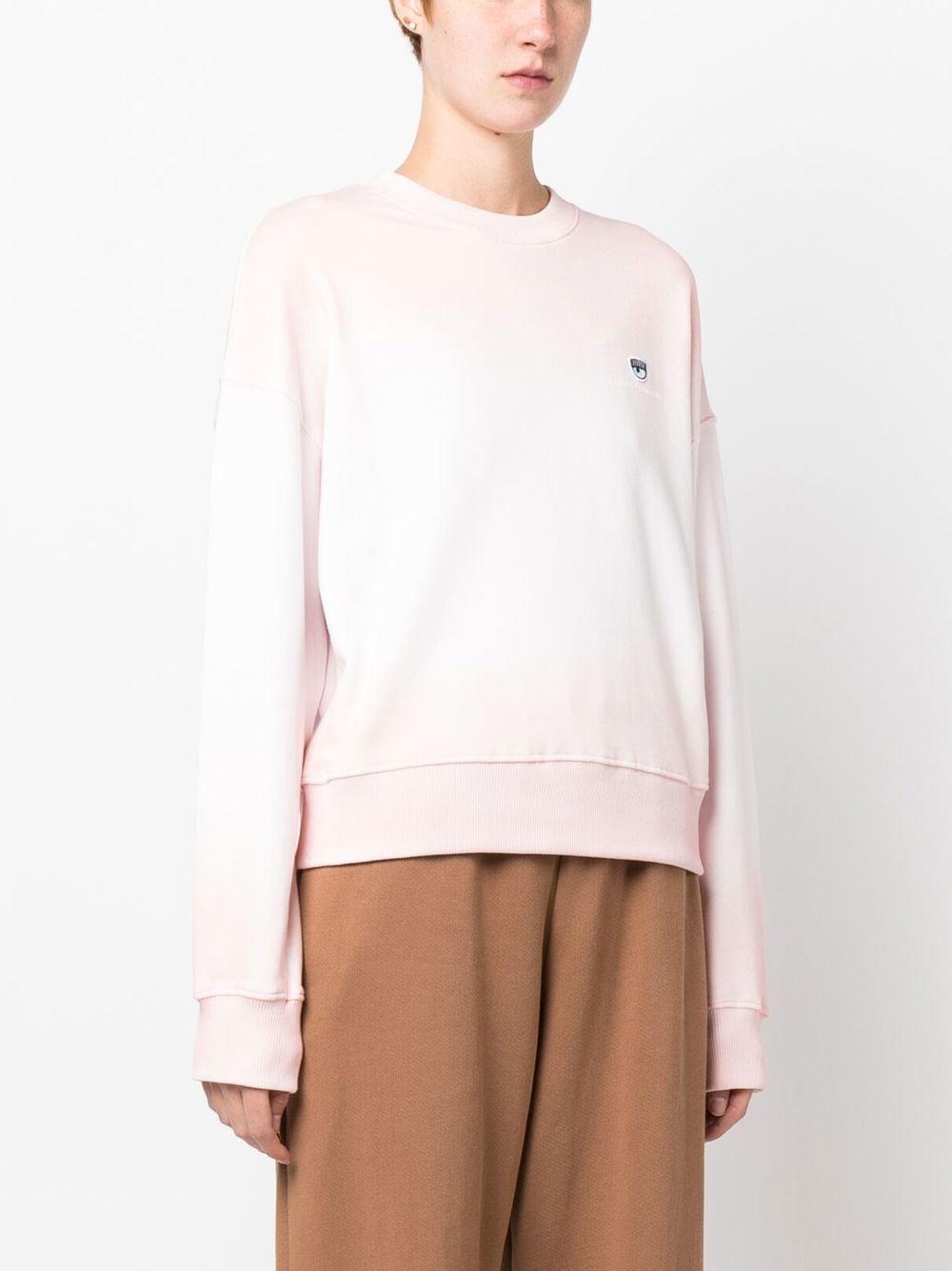 Eyelike-patch crew neck sweatshirt