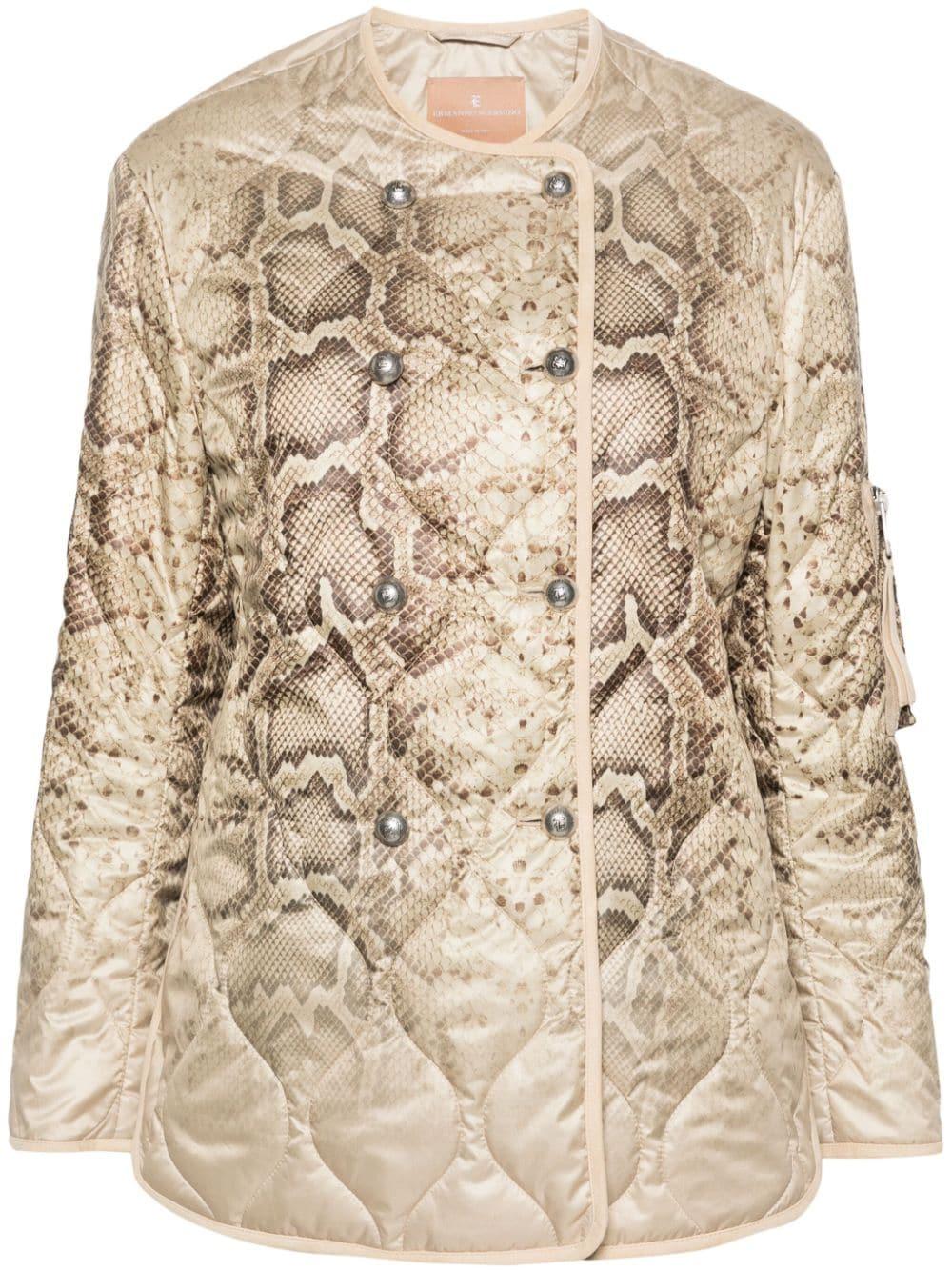 snakeskin-print jacket