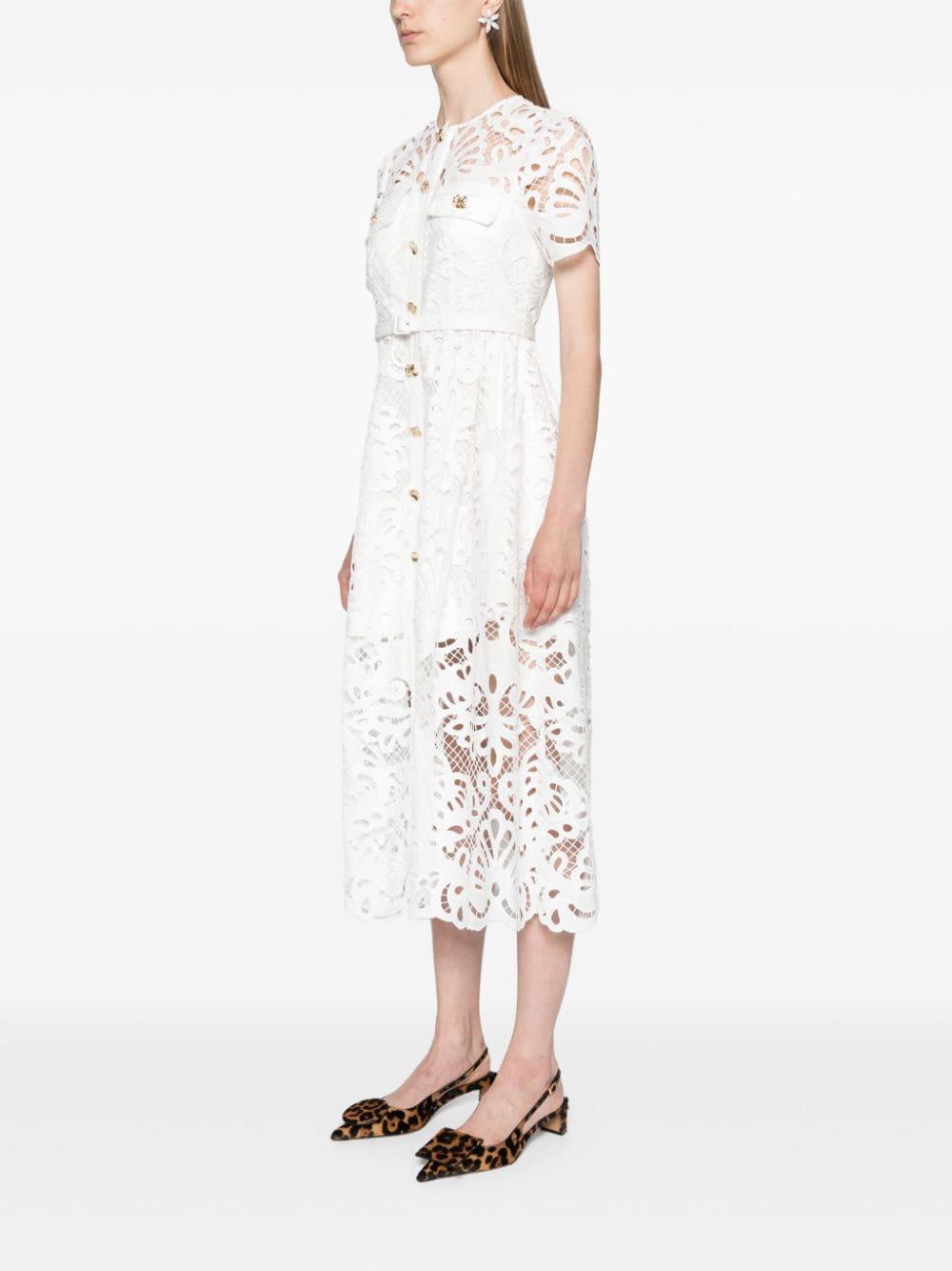 guipure-lace midi dress