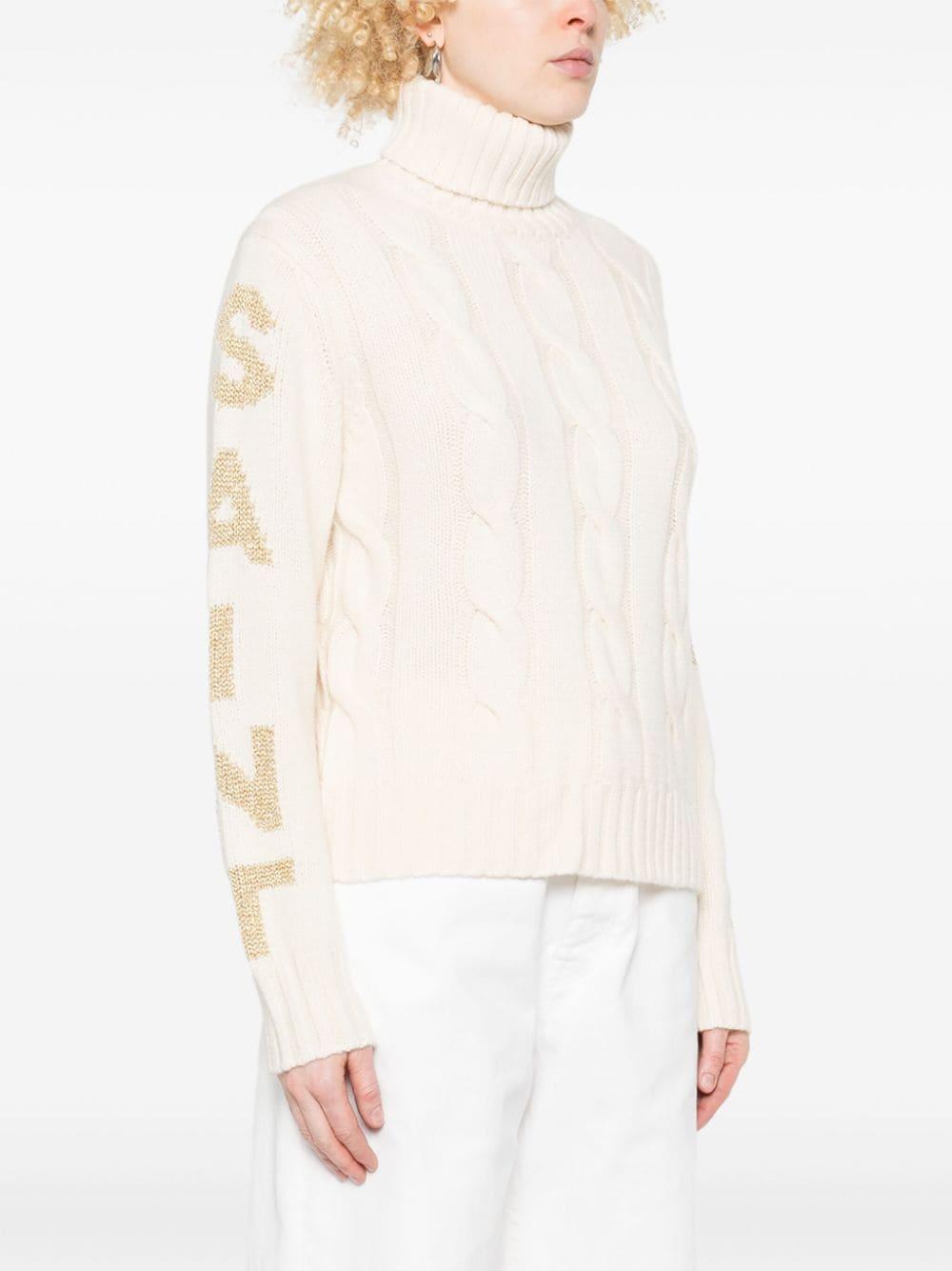 logo-jacquard turtleneck sweater