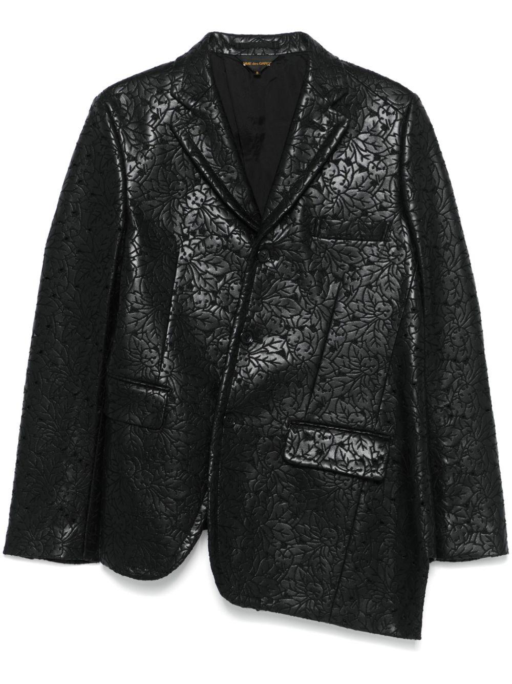 embossed asymmetric blazer