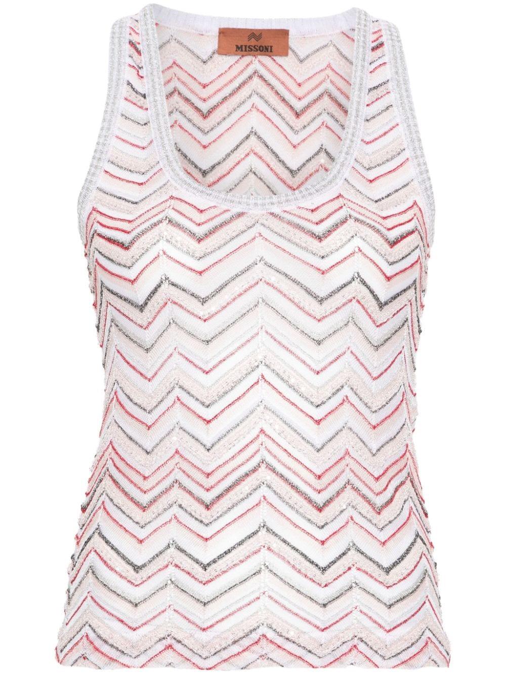 zigzag sequined tank top