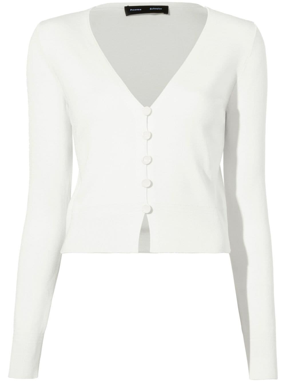 white silk Addie cardigan