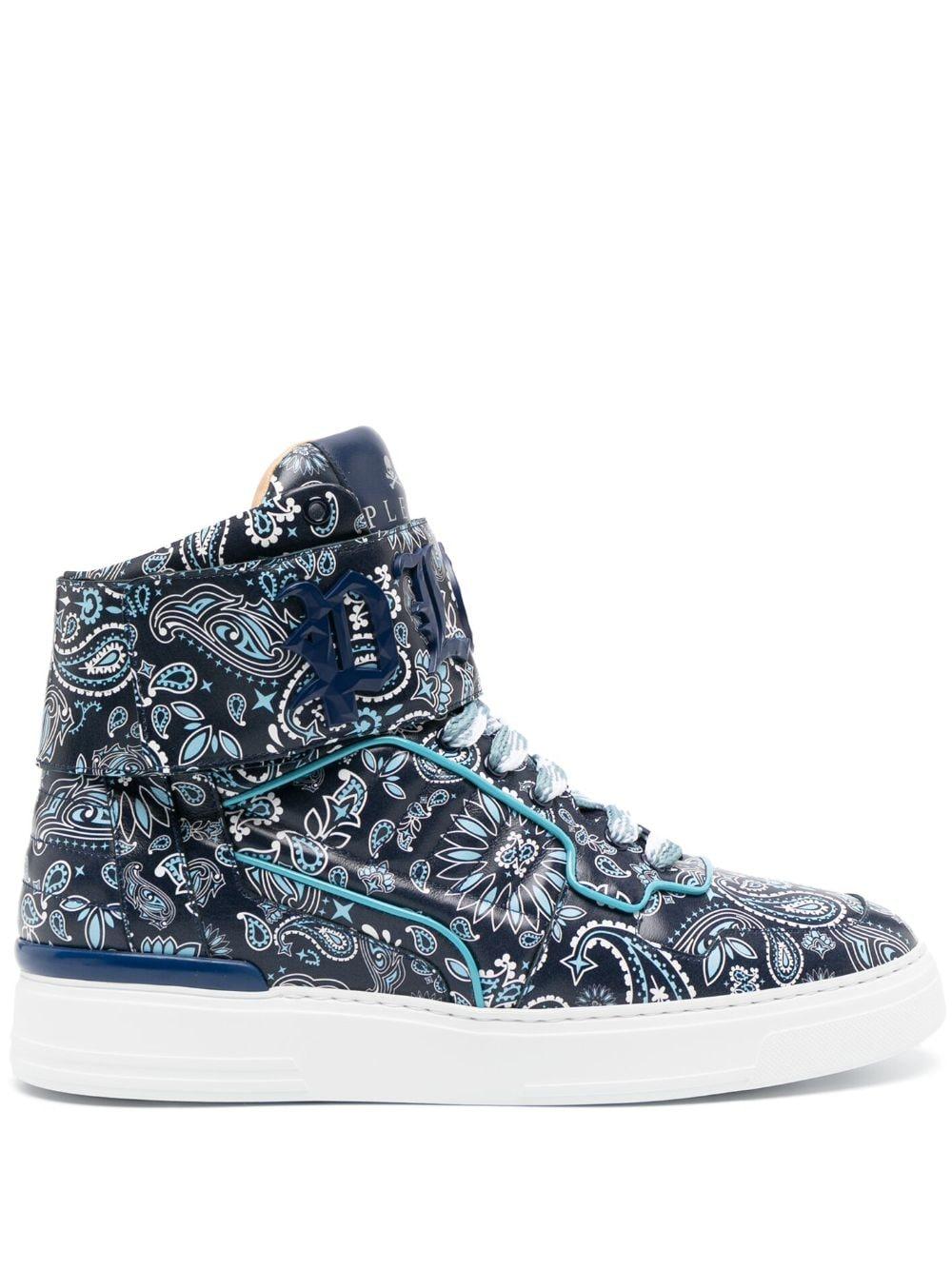 paisley-print hi-top sneakers