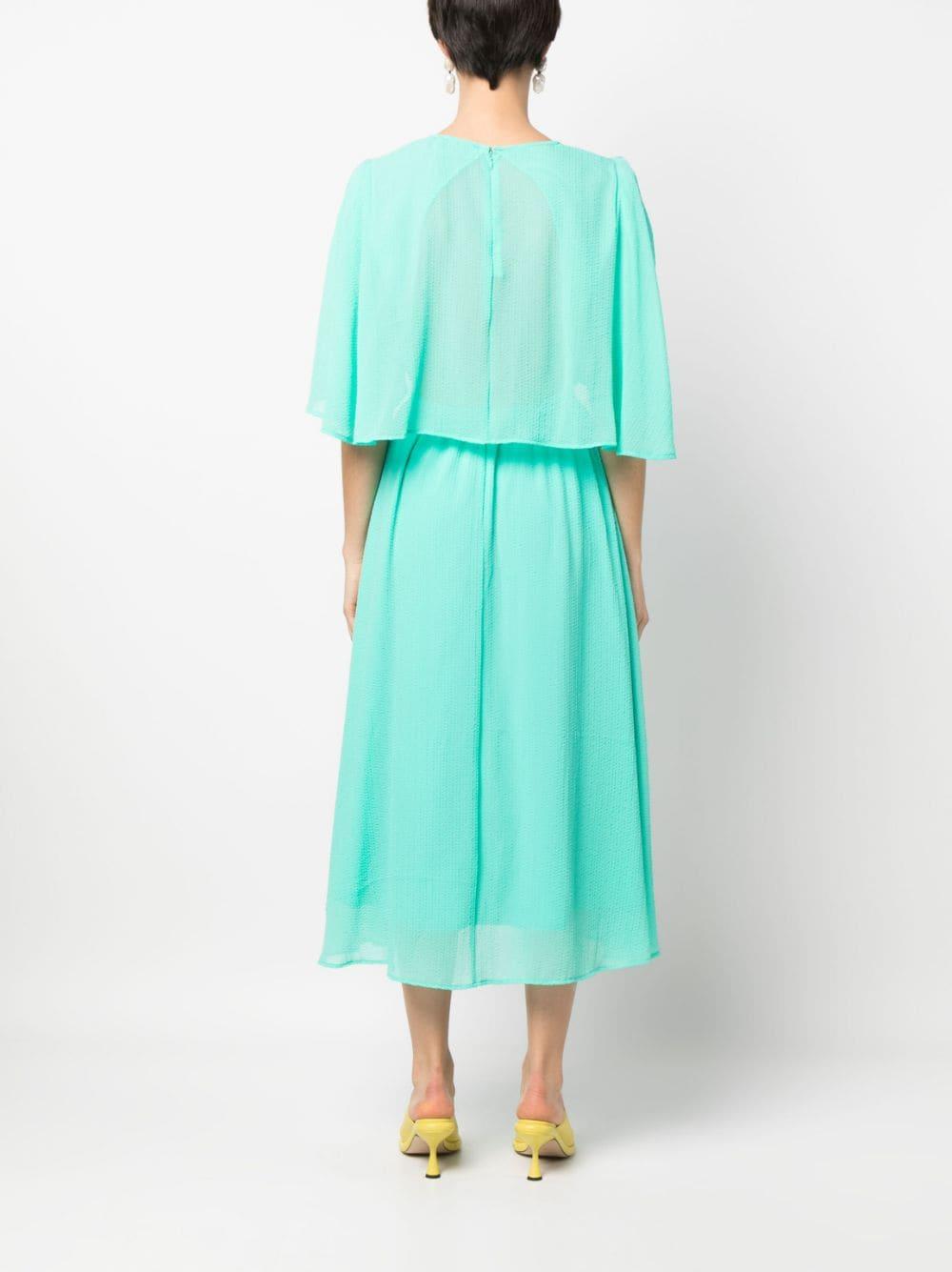 cape-effect sleeves midi dress