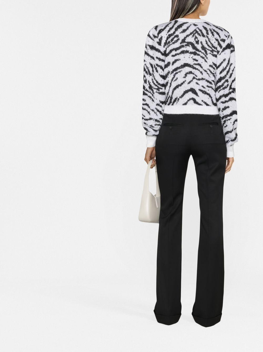 zebra intarsia knitted sweater