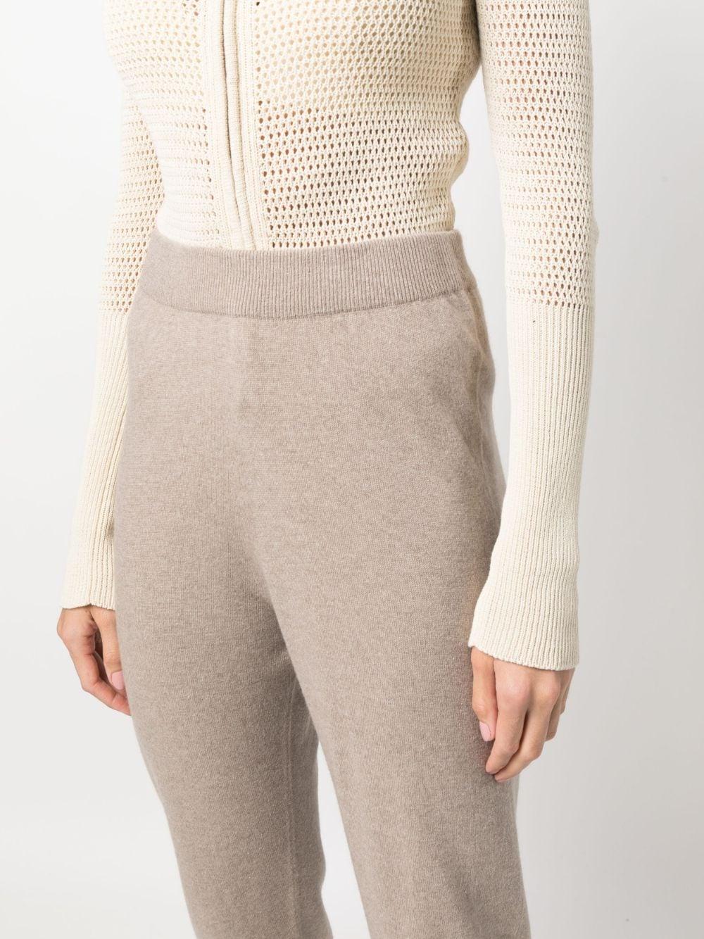 high-waist knitted trousers