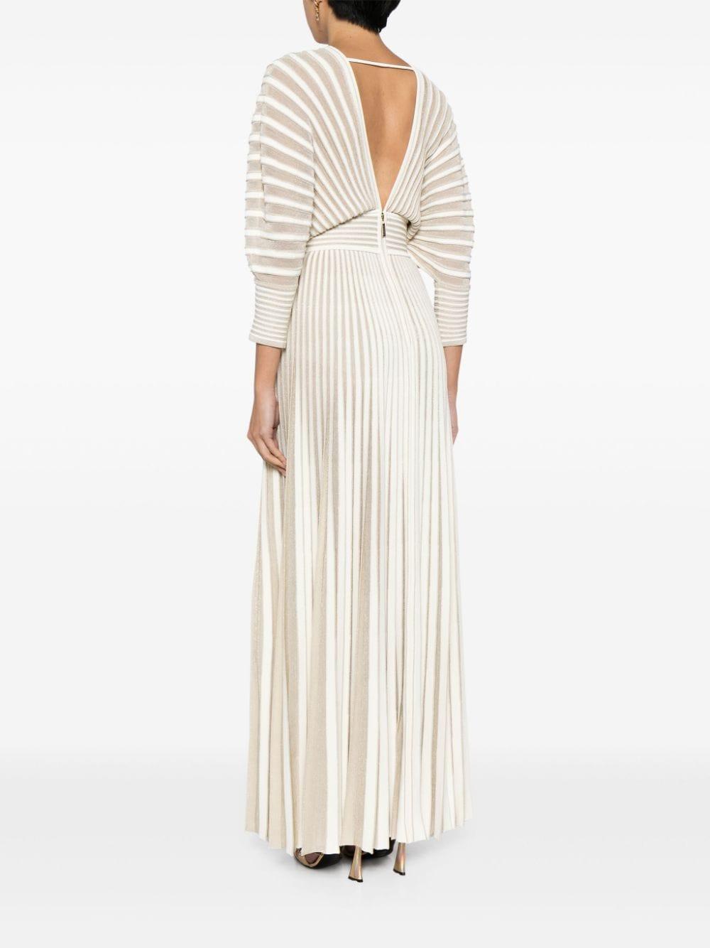 pleated knit maxi dress