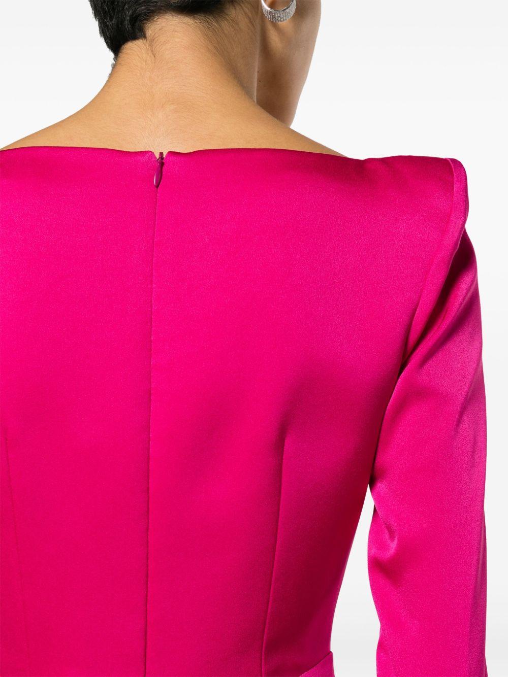 Pink Crepe Midi Dress