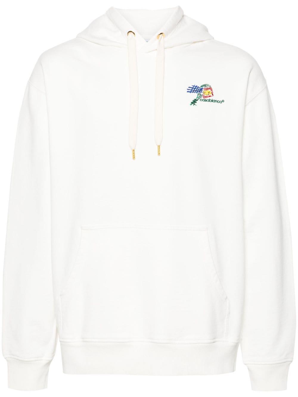 Croquis De Tennis logo-embroidered hoodie