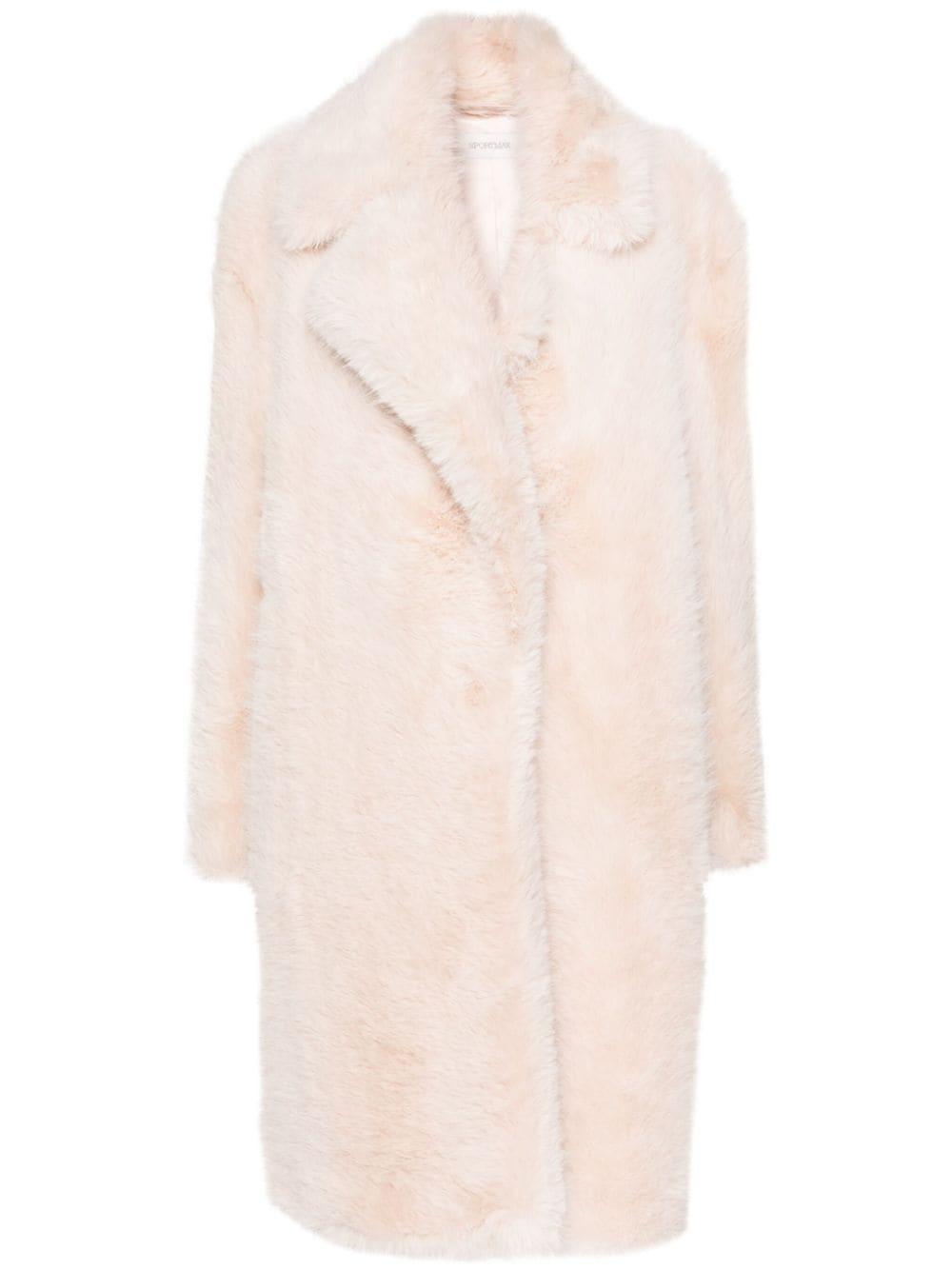 faux-fur midi coat