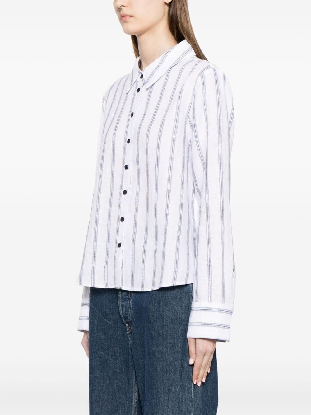 Sky stripe-print linen shirt