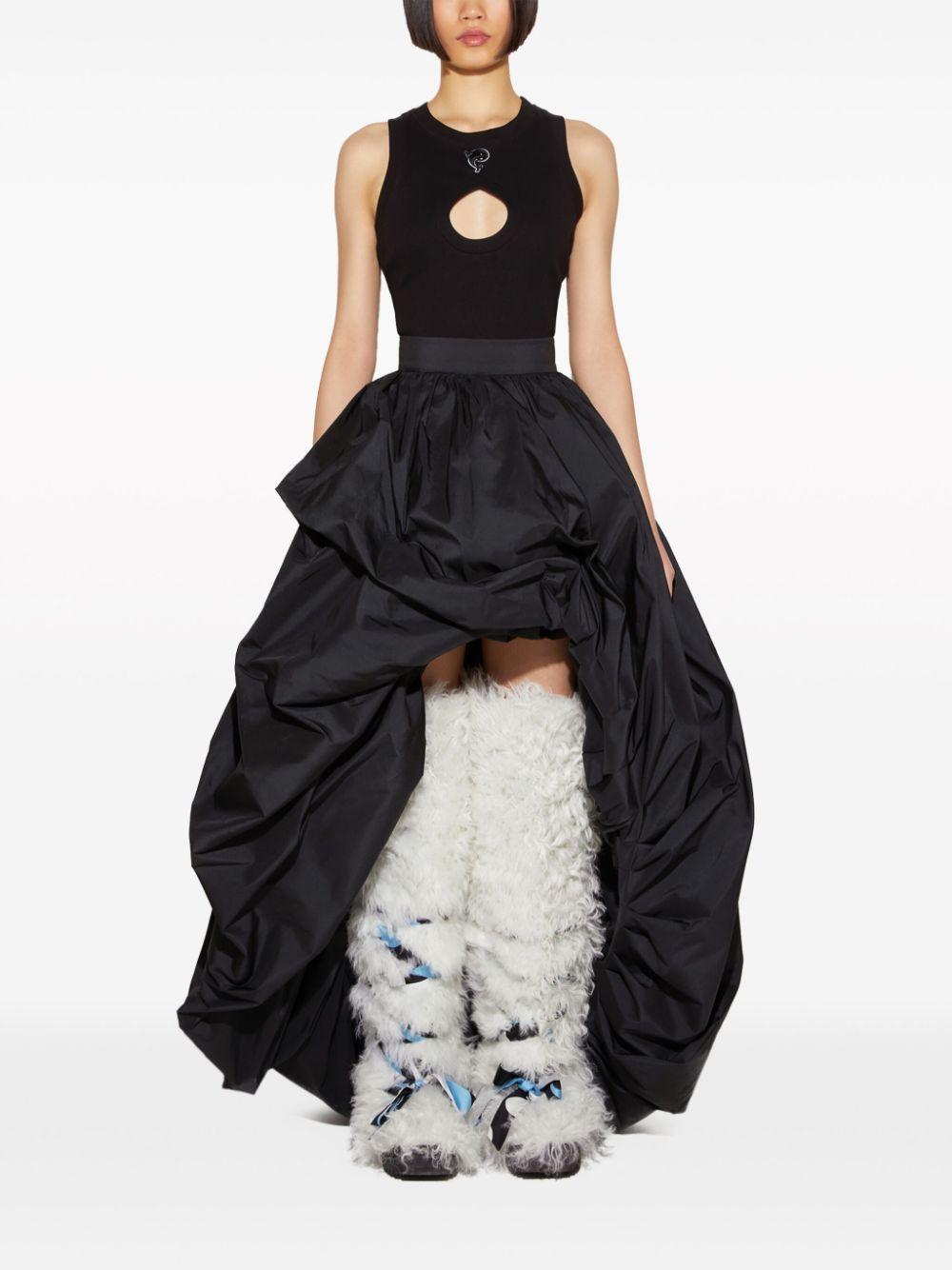 asymmetric taffeta full skirt