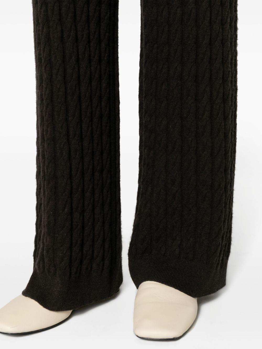 cable-knit straight-leg trousers