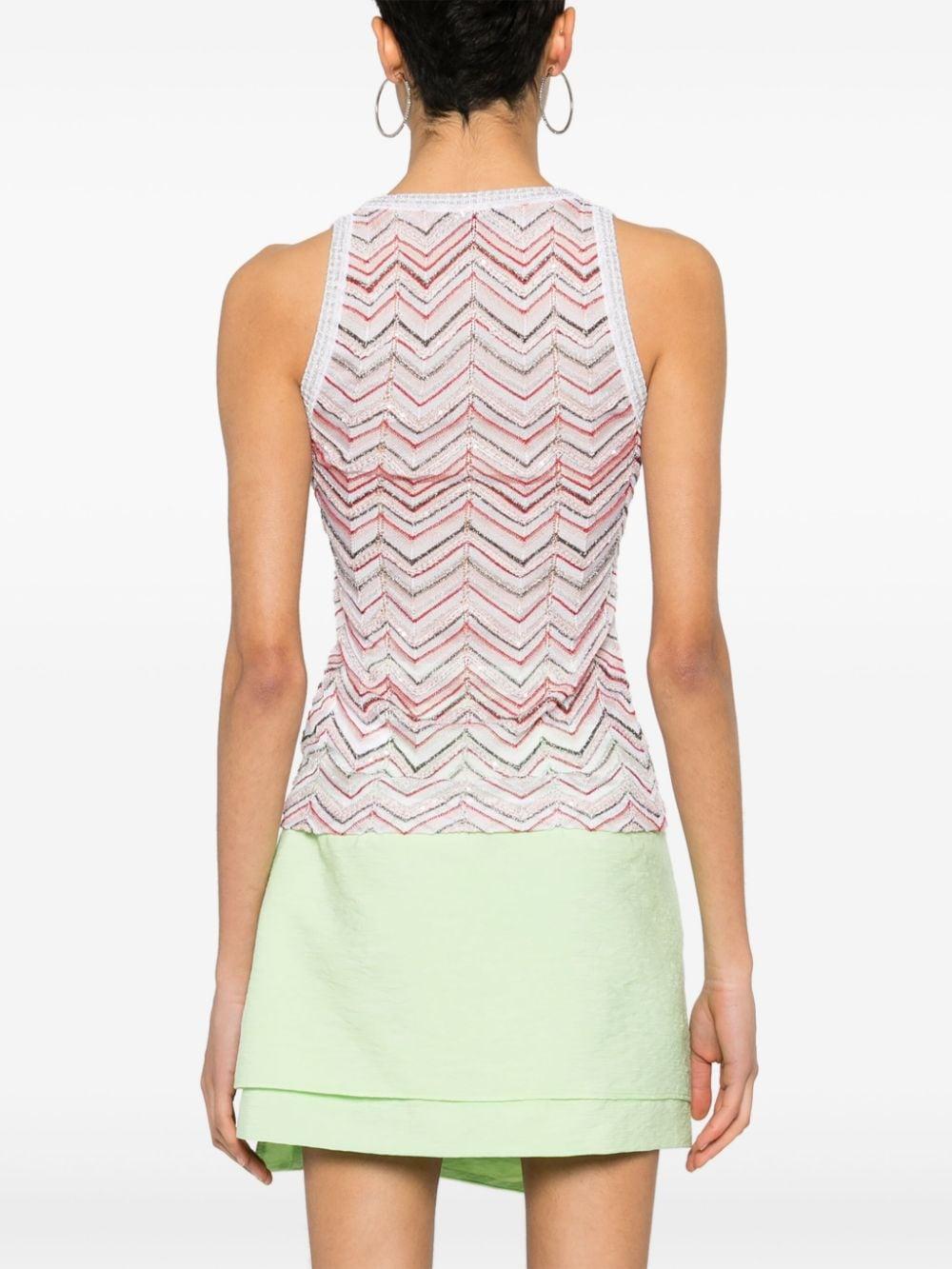 zigzag sequined tank top