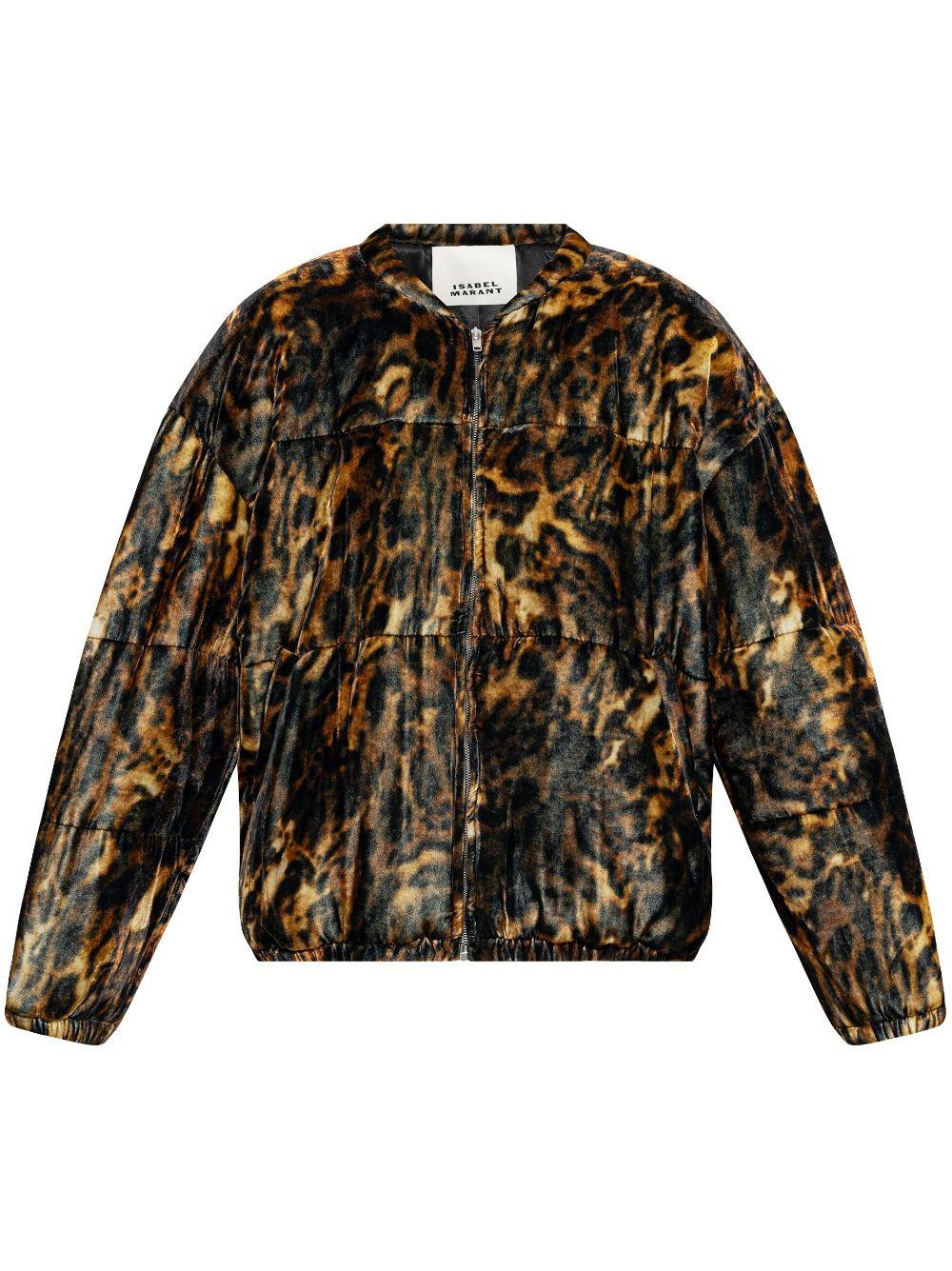 leopard-print bomber jacket