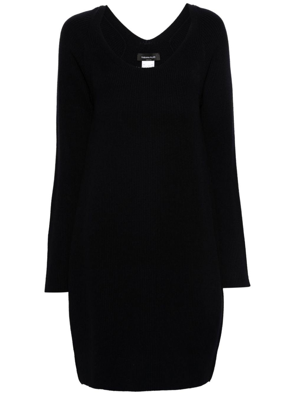 long-sleeve knitted dress